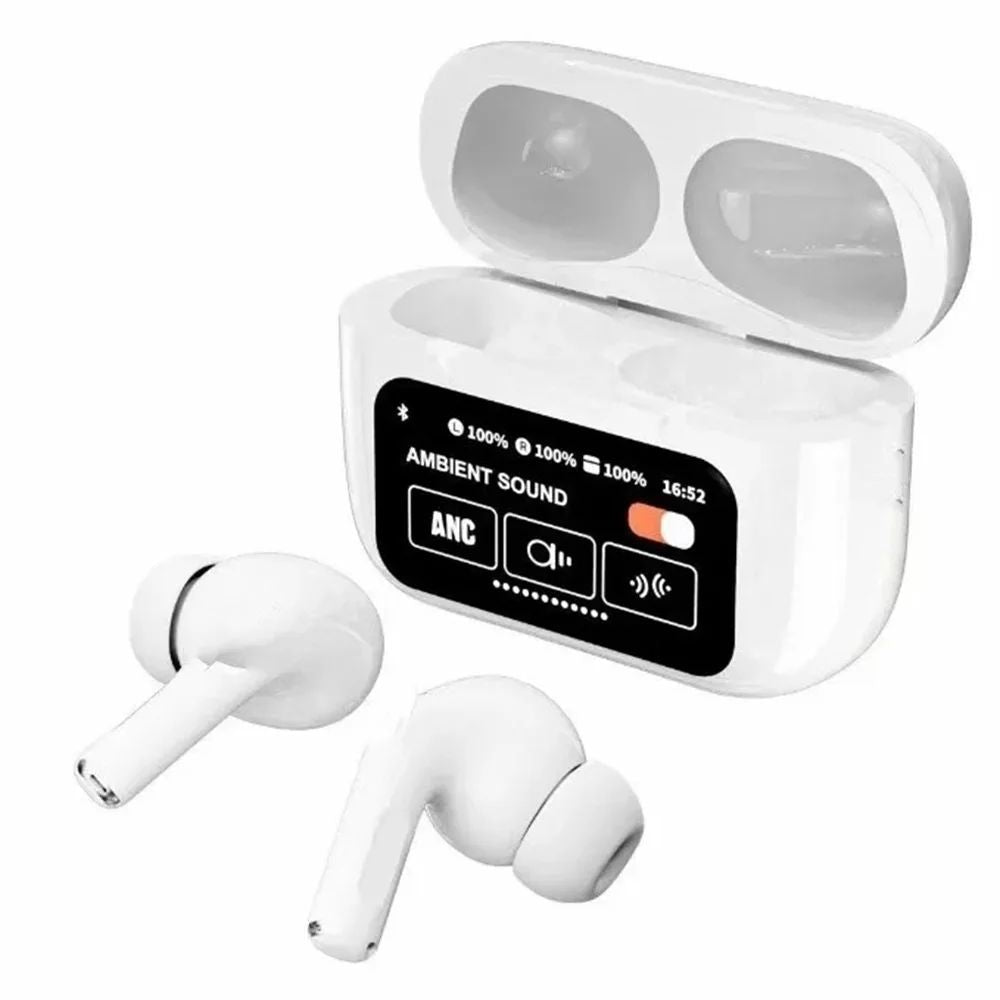 "A9 Pro Wireless Earbuds – Touchscreen Display, ANC/ENC, Crystal - Clear Sound" - zyrenstore