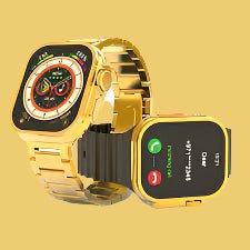 "HK9 Ultra Smart Watch - Premium Metal Golden Strap, Style Meets Innovation!" - zyrenstore