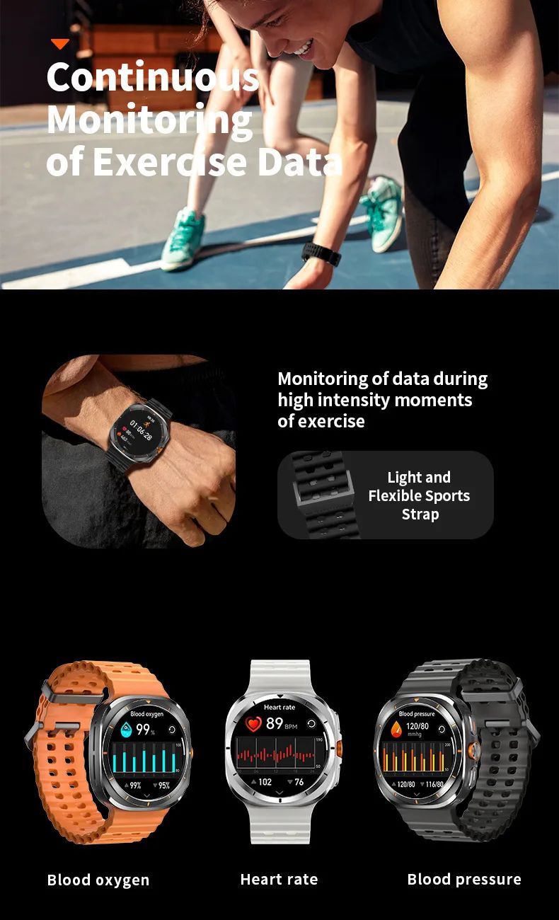 "JS Watch 7 Ultra Smartwatch – 47mm AMOLED, Bluetooth Call, Custom Dials, Compass" - zyrenstore