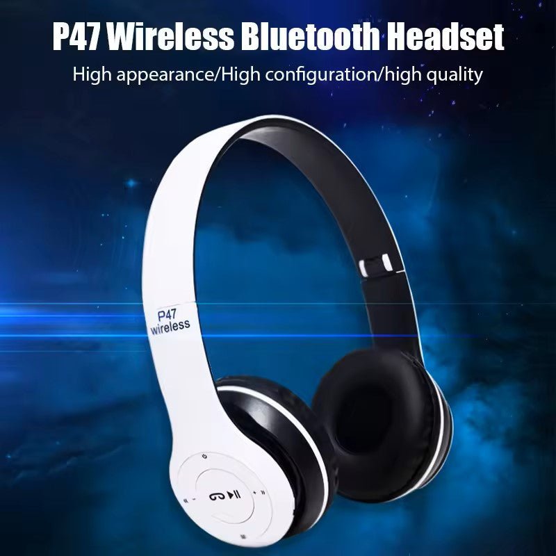 P47 Bluetooth 5.0 Wireless Headphones - Foldable HIFI Stereo Gaming Headset with Mic - zyrenstore