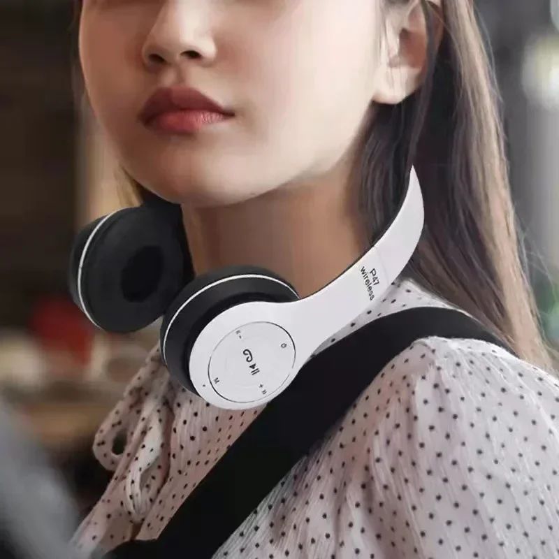 P47 Bluetooth 5.0 Wireless Headphones - Foldable HIFI Stereo Gaming Headset with Mic - zyrenstore