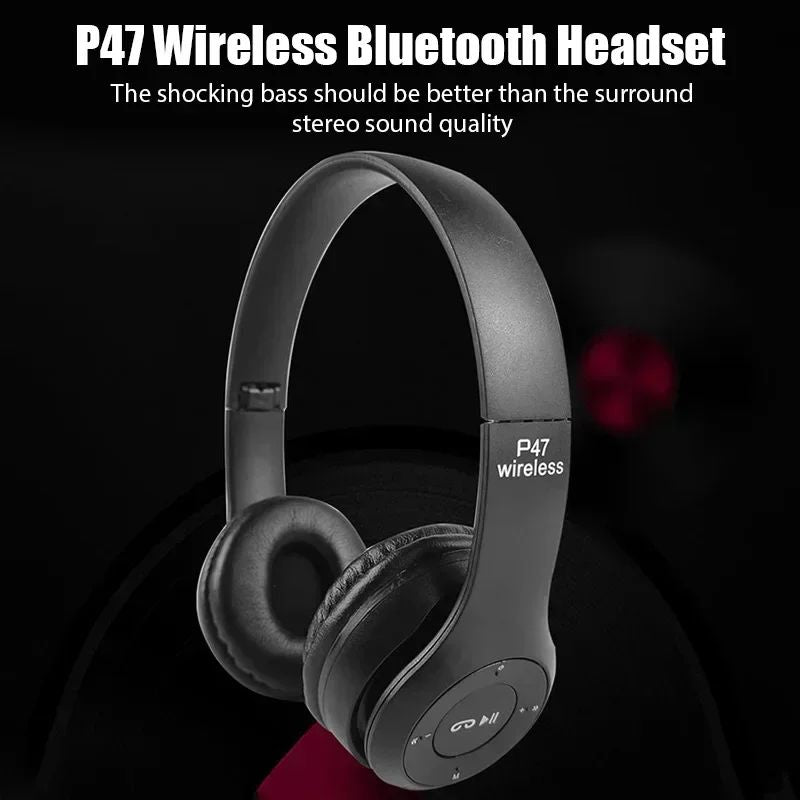 P47 Bluetooth 5.0 Wireless Headphones - Foldable HIFI Stereo Gaming Headset with Mic - zyrenstore